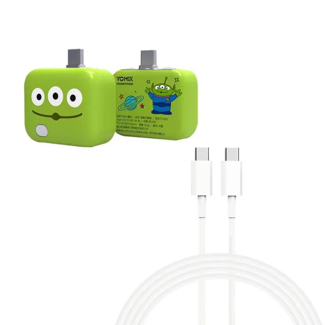 【YOMIX 優迷】60W充電線組★迪士尼玩具總動員滿電分離器(三眼怪/火腿/智慧滿電分離/斷電器)