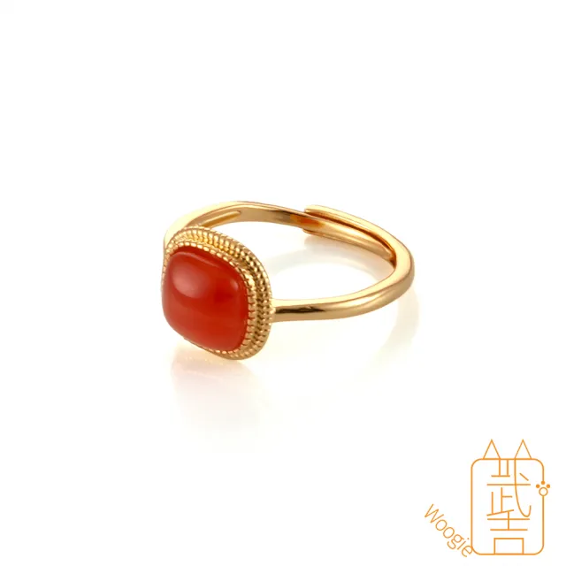 【Woogie武吉珠寶】冰飄南紅瑪瑙設計戒指(方形葫蘆可選10x10mm)
