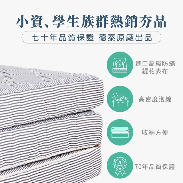 【德泰法蘭西床】索歐系列 10cm折疊薄墊-單人3.5尺