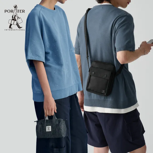 【PORTER INTERNATIONAL】99狂購節 帆布手提包 輕巧斜背包 女包圓筒包(任選特惠)