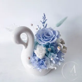 【Floral M】法式芭蕾天鵝湖永生花禮贈香氛油(乾燥花/永生花/情人節花禮/告白禮物/生日禮物/開幕花禮)