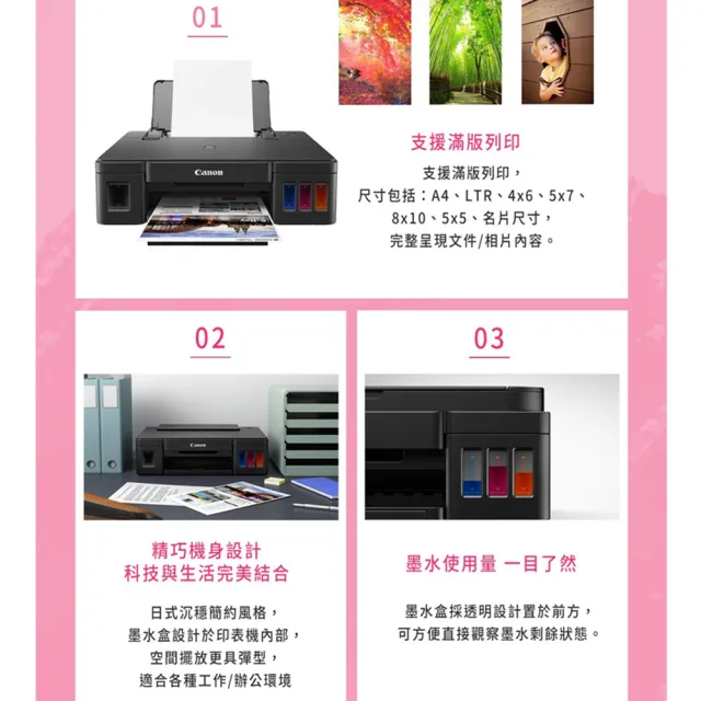 【Canon】官方直營 PIXMA G1010 單功能連續供墨印表機(列印/滿版列印A4/不支援MAC/耗材:GI-790BK/C/M/Y)