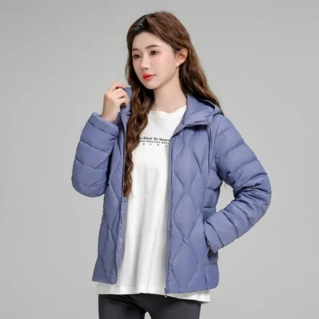 【巴黎精品】極速到貨真90%輕羽絨外套白鴨絨連帽保暖外套輕便羽絨衣羽絨外套(簡約女夾克2款6色hd10)