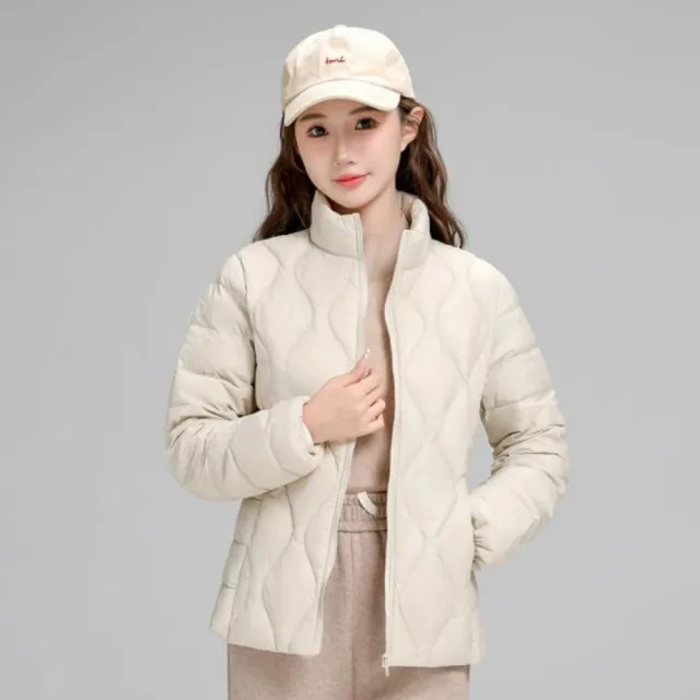 【巴黎精品】真90%輕羽絨外套白鴨絨保暖外套輕便羽絨衣羽絨外套(立領女夾克 贈送收納袋n1hd5)