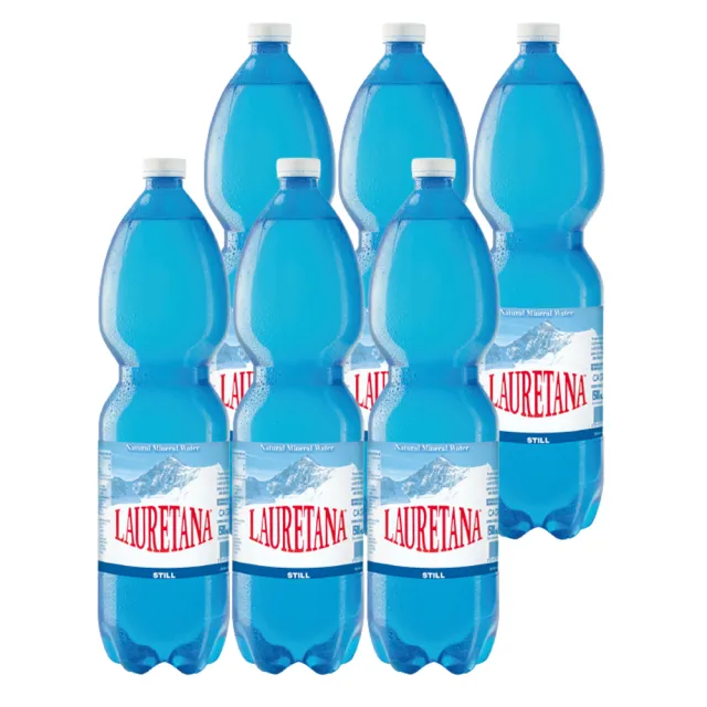 【LAURETANA 蘿莉塔娜】義大利 天然冰河水 塑膠瓶 1500mlx6入(冰河水 收縮膜 官方直營)