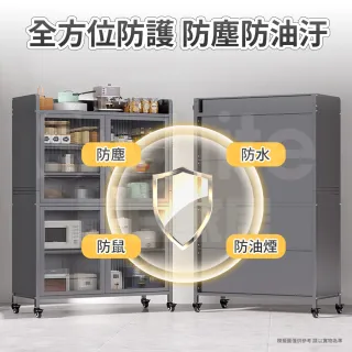 【靚白家居】全碳鋼 七層收納餐櫥櫃 S587 120CM(餐櫃 餐廚櫃 電器櫃 置物架 廚房電器架 中島櫃)