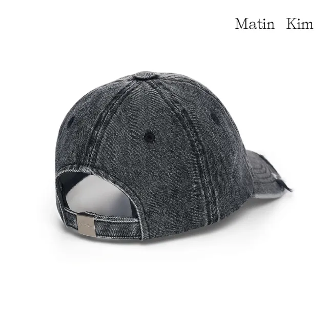 【MATIN KIM】官方旗艦 復古刷舊丹寧棒球帽(黑色)