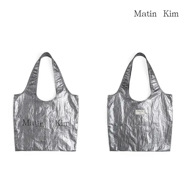 【MATIN KIM】官方旗艦 不對稱LOGO尼龍托特包(多款任選)