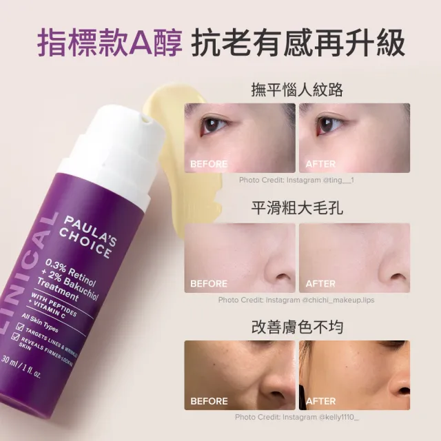 【PAULA’S CHOICE 寶拉珍選】0.3%A醇+2%補骨脂酚精華乳30ml 2入組