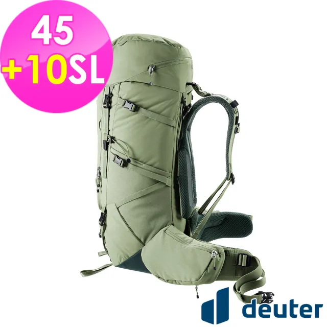 【deuter】AIRCONTACT CORE拔熱式透氣背包45+10SL(3350226綠/長途朝聖/徒步旅行/旅遊/戶外活動)
