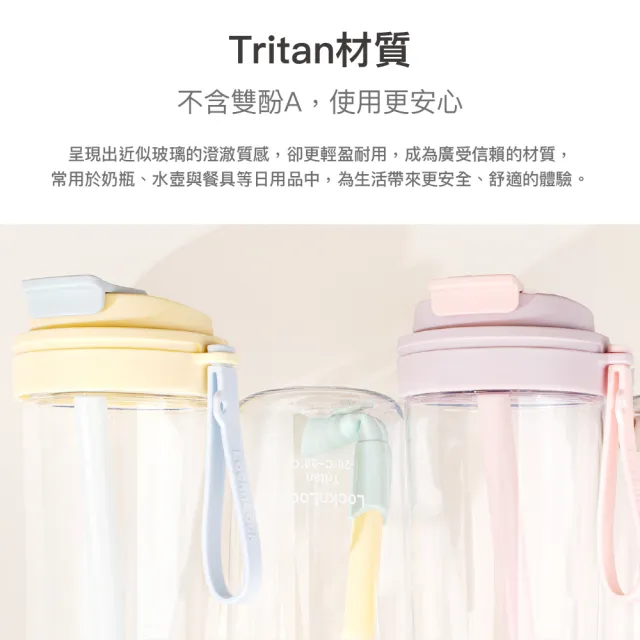 【LocknLock 樂扣樂扣】超值二入組 官方直營 嚼對FUN飲掀蓋吸管杯 850ml (Tritan/附吸管)