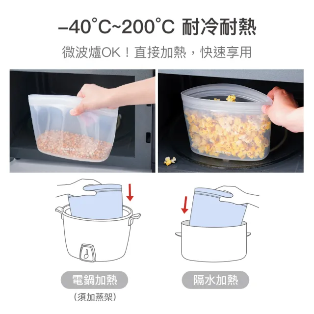 【LocknLock 樂扣樂扣】官方直營 白金矽膠碗型密封袋 1500ml(兩色任選/保鮮袋/食物袋/分裝袋)