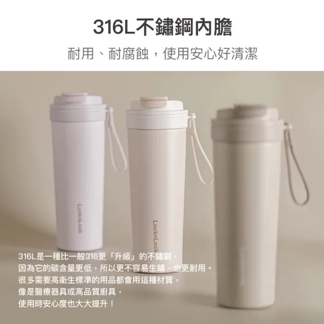 【LocknLock 樂扣樂扣】官方直營 嚼對FUN飲316不鏽鋼掀蓋保溫杯 720ml(掀蓋/吸管杯/保溫瓶/多色任選)