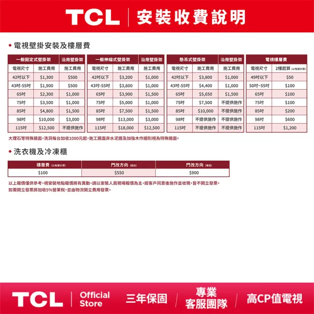 【TCL】55型 QD Mini LED 原生144Hz Google TV 量子智慧連網液晶顯示器-基本安裝(55A400M)