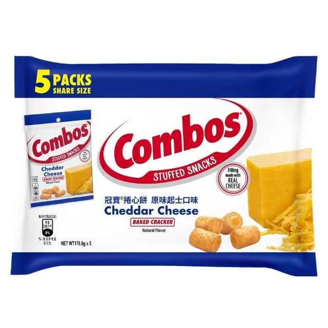 即期品【Combos 冠寶】原味起士捲心餅  分享包(178.6g*5入 零食/點心)