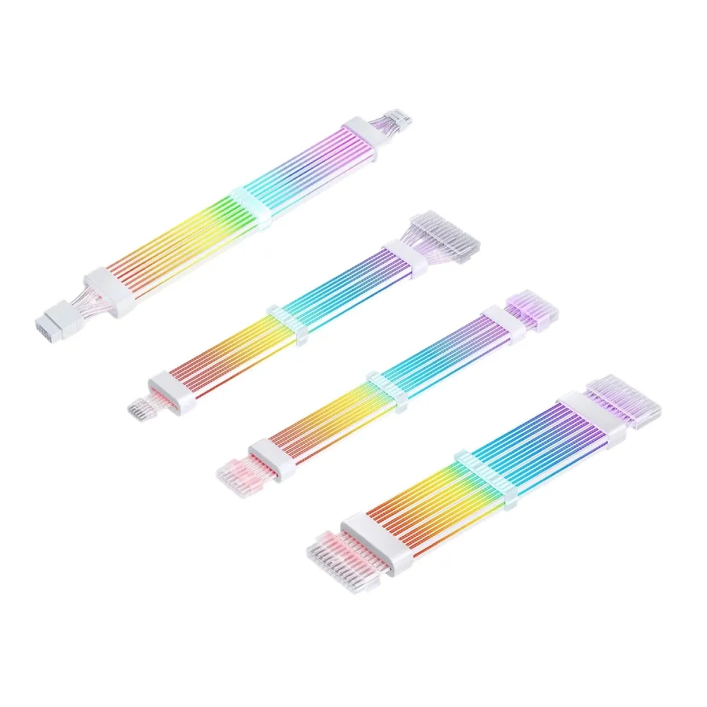 【JONSBO 喬思伯】DY2 ARGB Gen1純白電源延長發光線(免控制器/雙面光/可串接/低功耗/24pin/12+4/8+8/H++)