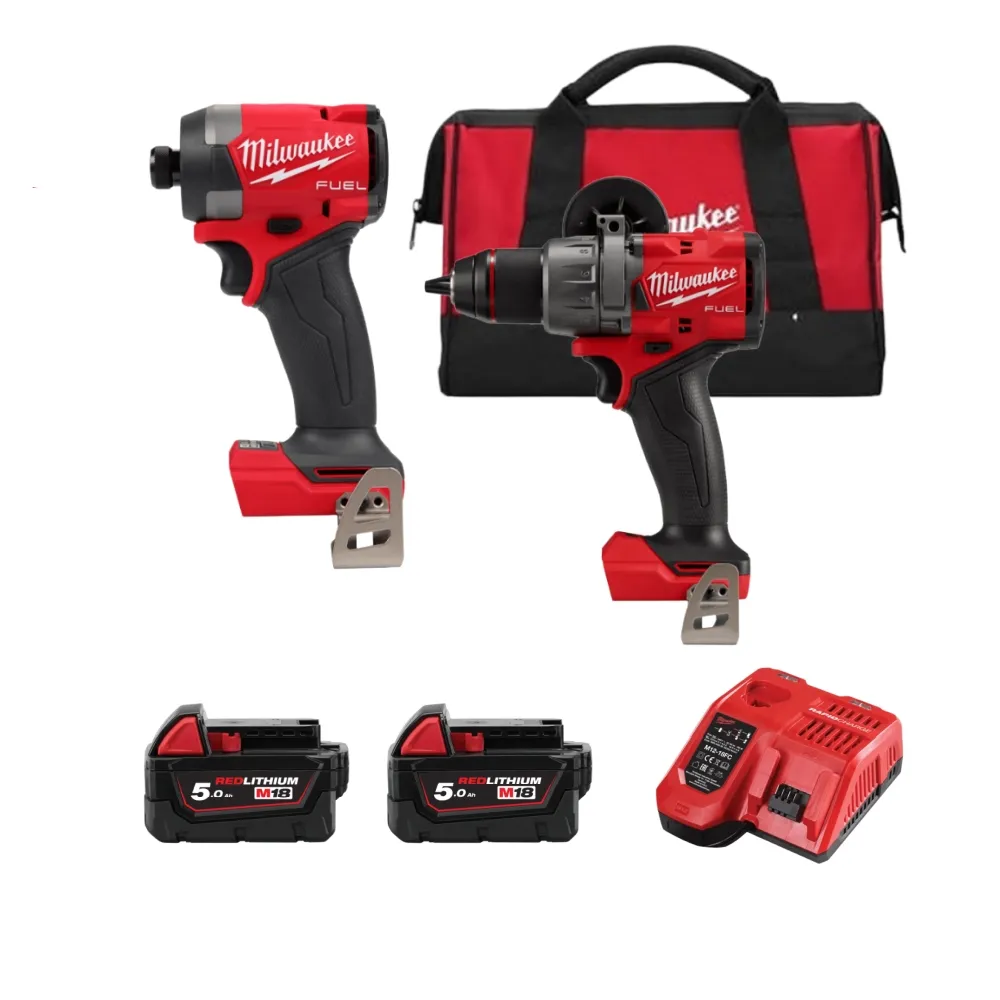【Milwaukee 美沃奇】18V鋰電電鑽起子機雙機組(M18FID3+M18FPD3雙5.0版)