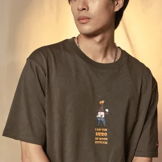 【EDWIN】男裝 金蘭食品 金蘭烤肉醬猛男短袖T恤(橄欖綠)