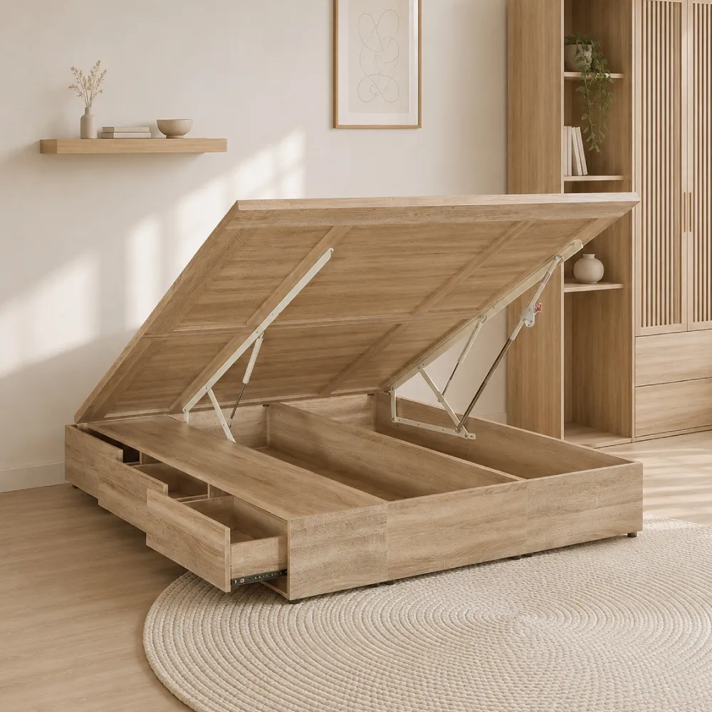 【IHouse】沐森 收納抽屜+掀床床底 雙人5尺(安全桿設計)