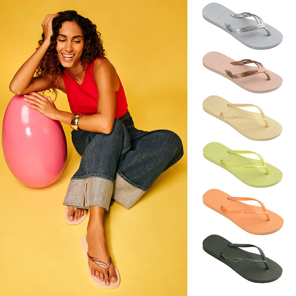 【havaianas 哈瓦仕】拖鞋 女鞋 夾腳拖 細帶 素色 螺旋鞋帶 顯腿長 多款任選