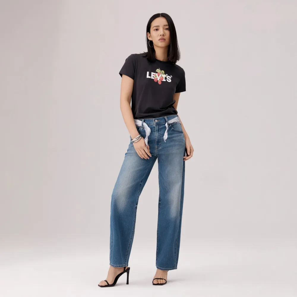 【LEVIS】Baggy Dad中腰 寬鬆 直筒牛仔褲 Cool系列 涼感牛仔褲 女生牛仔褲 人氣新品 A3494-0107