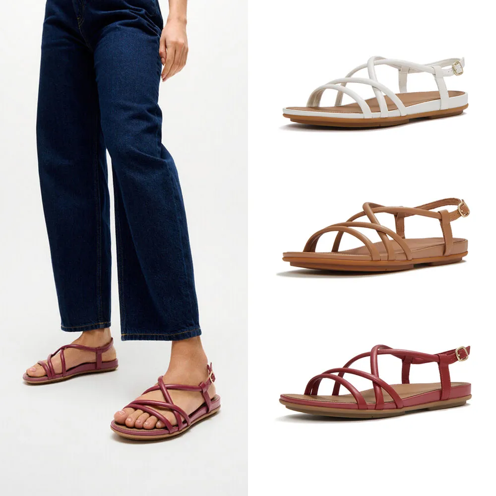 【FitFlop】GRACIE 皮革細帶後帶涼鞋-女(3色)