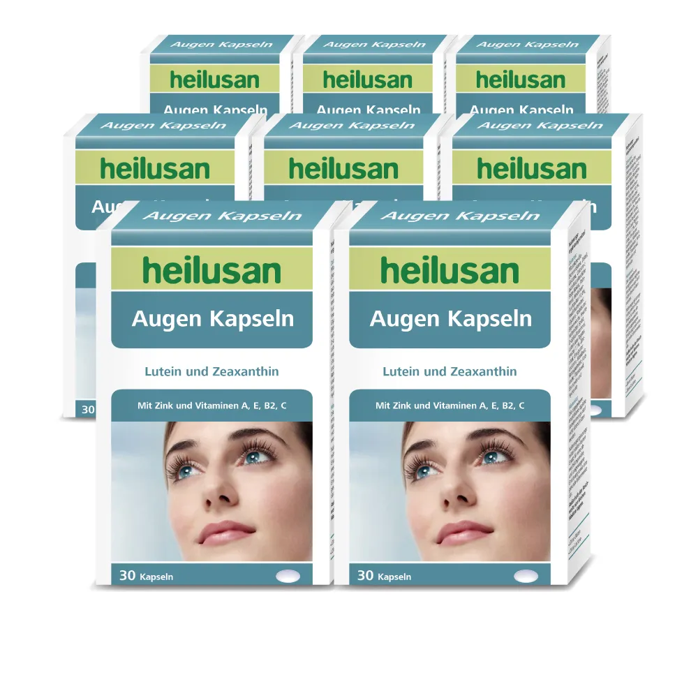 【Heilusan 好立善】EUREYE葉黃素8大複方軟膠囊30粒8盒組(游離型 玉米黃素 山桑子 維他命AB2CE鋅)