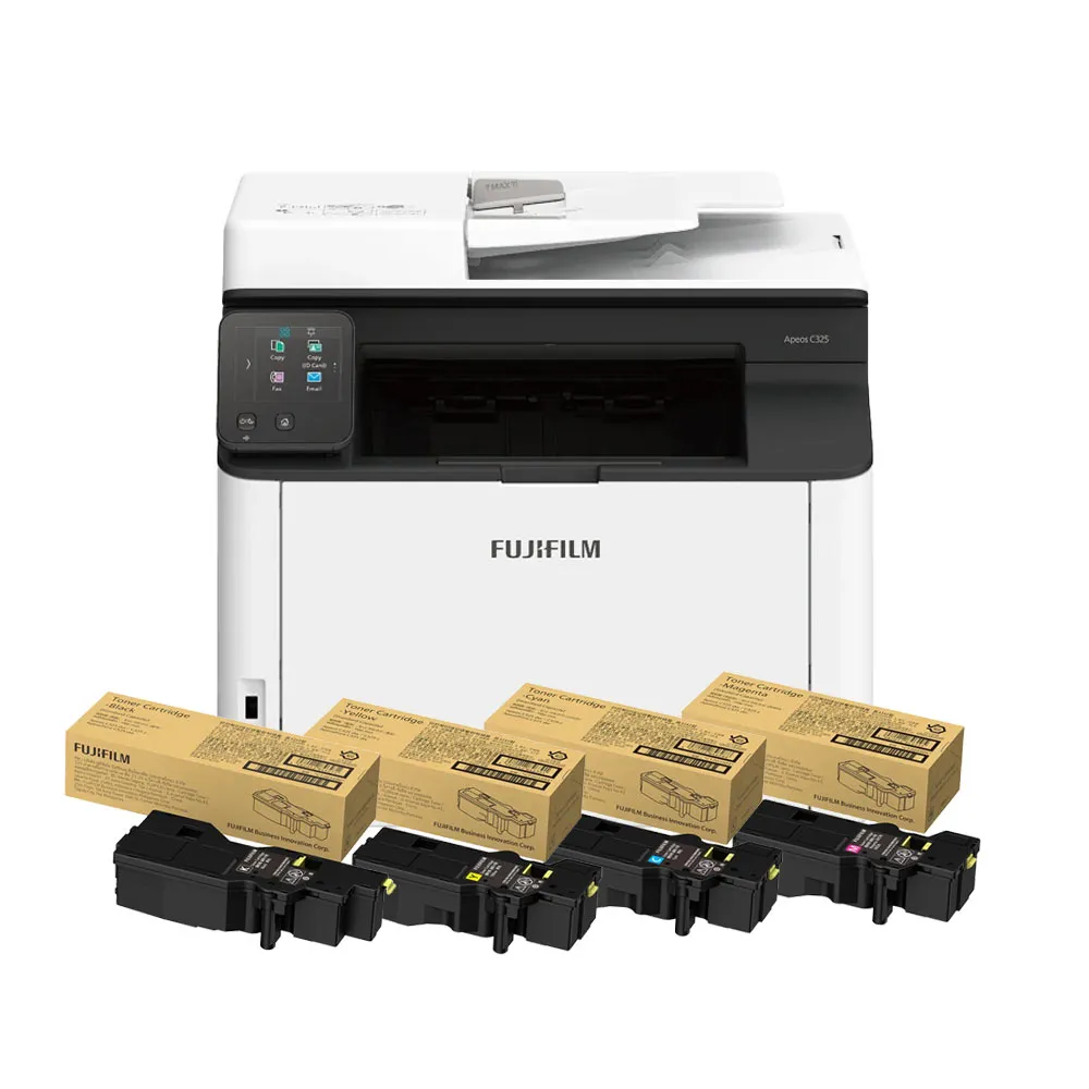 【FUJIFILM 富士軟片】搭1黑3彩高容量碳粉★Apeos C325dw 彩色雷射雙面無線S-LED掃描複合機