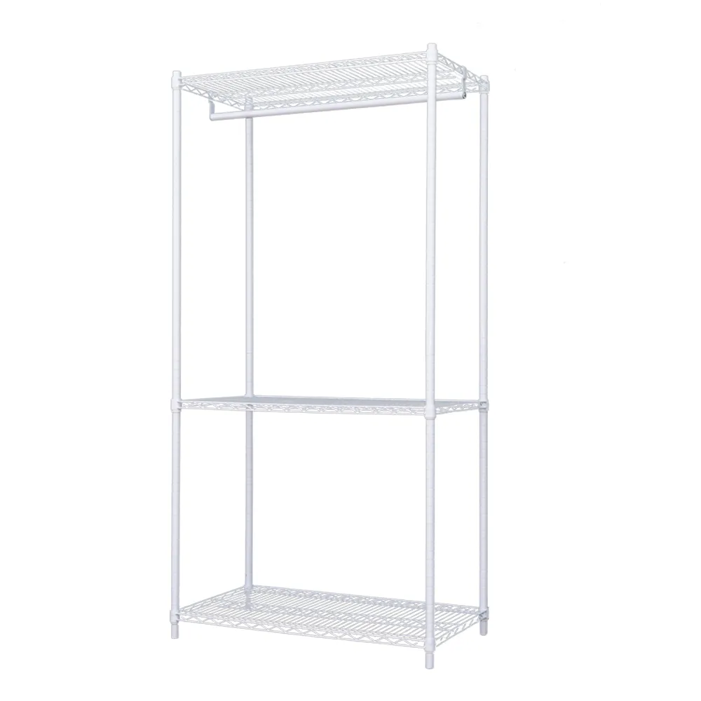 【dayneeds 日需百備】荷重型 90x45x180cm 烤漆三層單桿衣櫥(置物架/掛衣架/收納架/層架/鐵架)