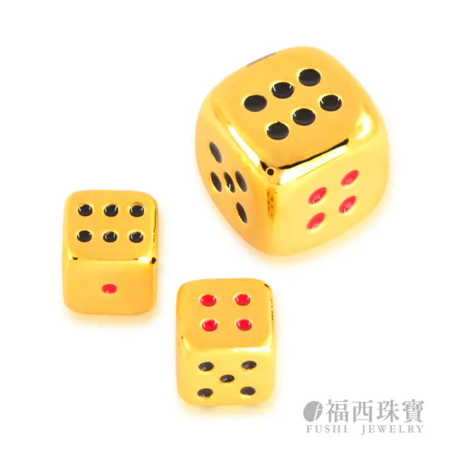 【福西珠寶】黃金擺件 彩色小骰子黃金擺件 仿真立體迷你骰子造型 可愛收藏擺件 (金重0.28錢正負0.03錢)