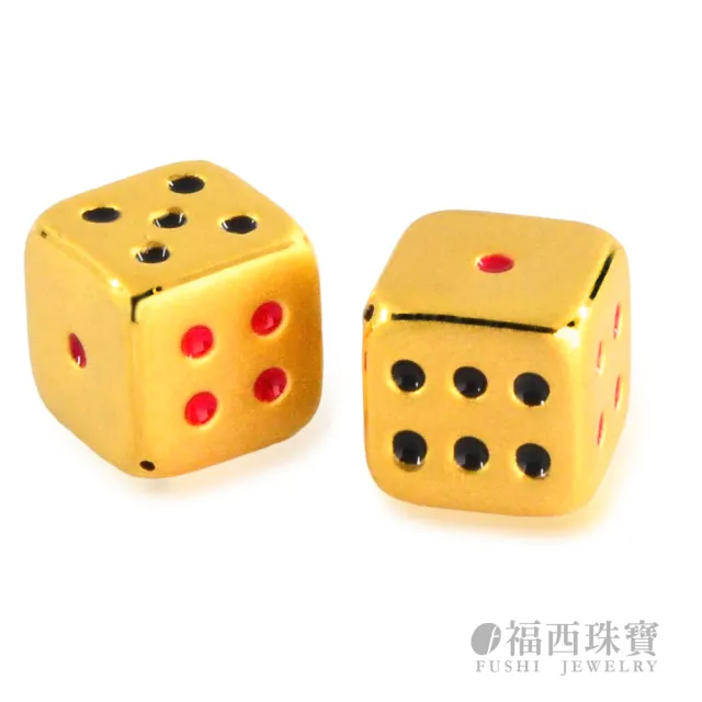 【福西珠寶】黃金擺件 彩色小骰子黃金擺件 仿真立體迷你骰子造型 可愛收藏擺件 (金重0.28錢正負0.03錢)