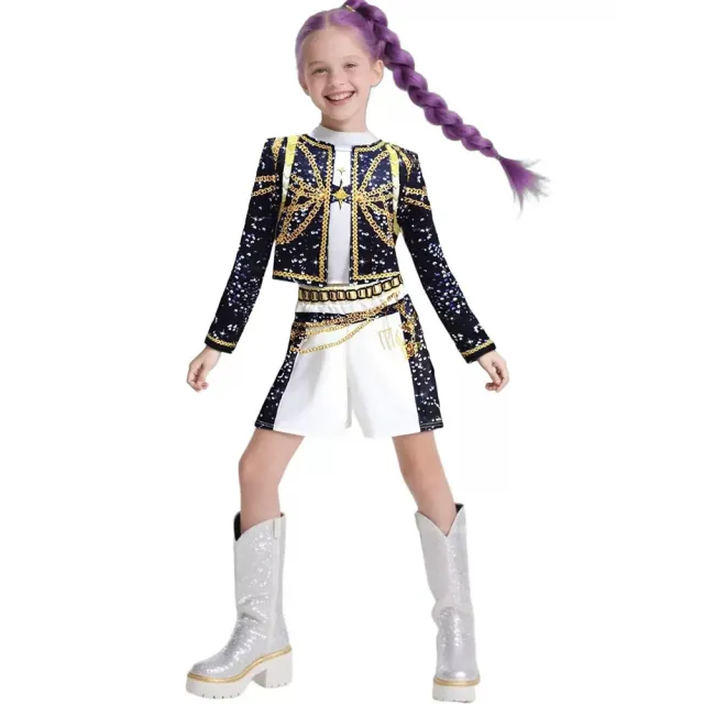 【Kori Deer 可莉鹿】萬聖節女童K-POP獵魔女團街舞造型服(魯米拉佐依打歌服/兒童變裝/幼稚園舞台表演服)