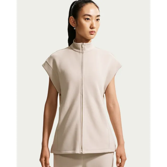 【NIKE 耐吉】休閒外套 女 AS W NK DF 24.7 IS FZ TUNIC 運動 休閒 Dri-FIT 快乾 無袖 米白 (IQ7052236)