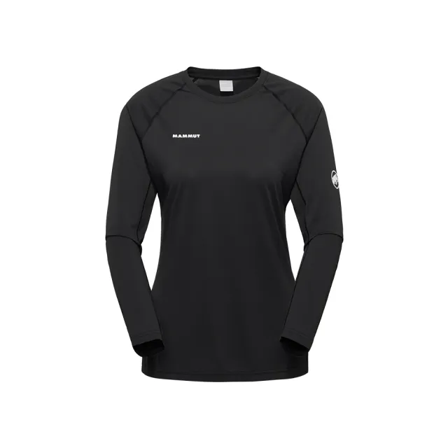 【Mammut 長毛象】Ducan FL Longsleeve AF W 抗菌長袖排汗衣 黑色 女款 #1016-02050