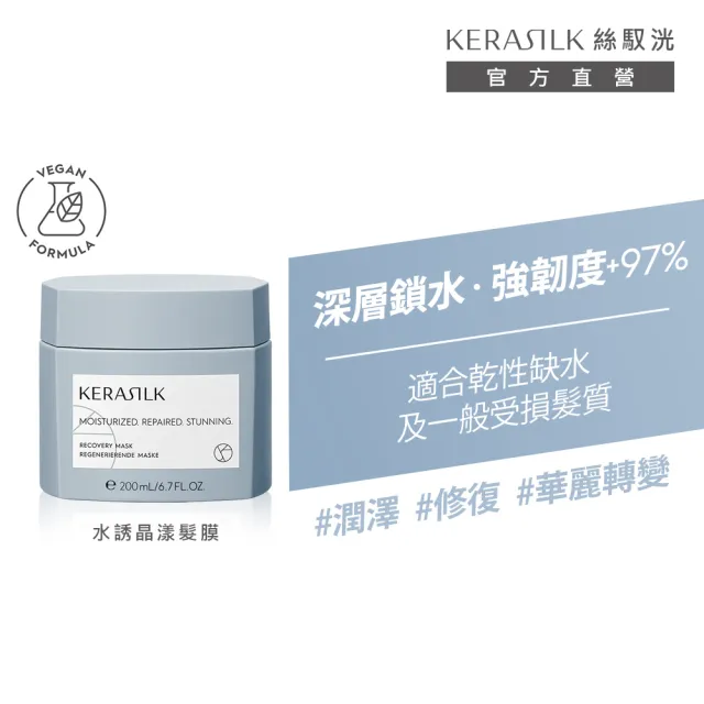 【KERASILK】水誘晶漾髮膜200ml☆絲馭洸特殊個別處方(乾性缺水及受損髮適用/補水保濕修護/減少斷裂/禮物)