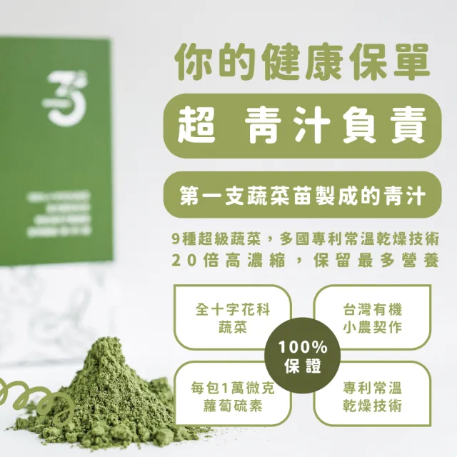 【Dr. Ginger 薑博士】超青汁6盒組(30包/盒;花椰菜苗/羽衣甘藍/蘿蔔硫素)