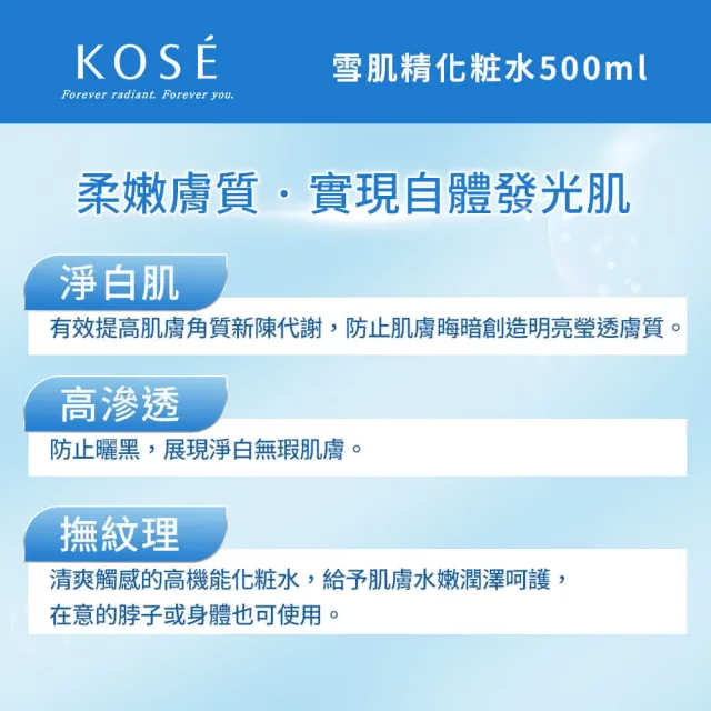 【KOSE 高絲】雪肌精500mL贈(雪肌精360mL+100mL)或(雪肌精200mL+200mL)任選