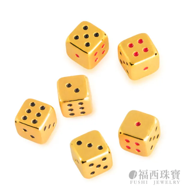 【福西珠寶】黃金擺件 彩色小骰子黃金擺件 仿真立體迷你骰子造型 可愛收藏擺件 (金重0.30錢正負0.03錢)