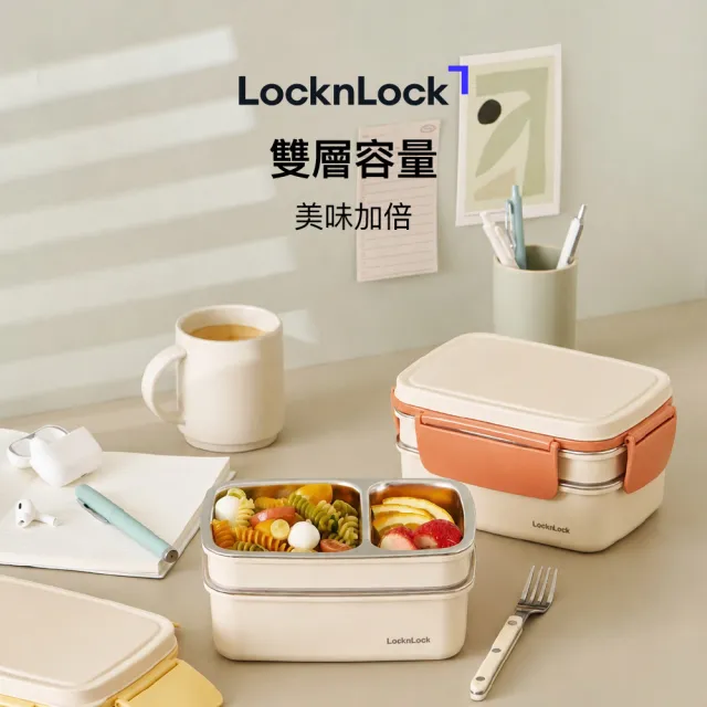 【LocknLock 樂扣樂扣】官方直營 雙層不鏽鋼便當盒 1660ml