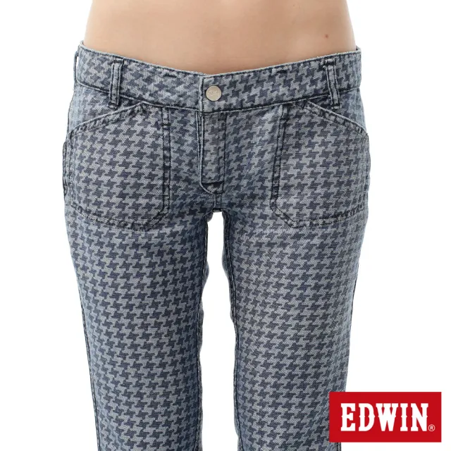 【EDWIN】女裝 COOL 雙面穿窄管直筒褲(石洗藍)