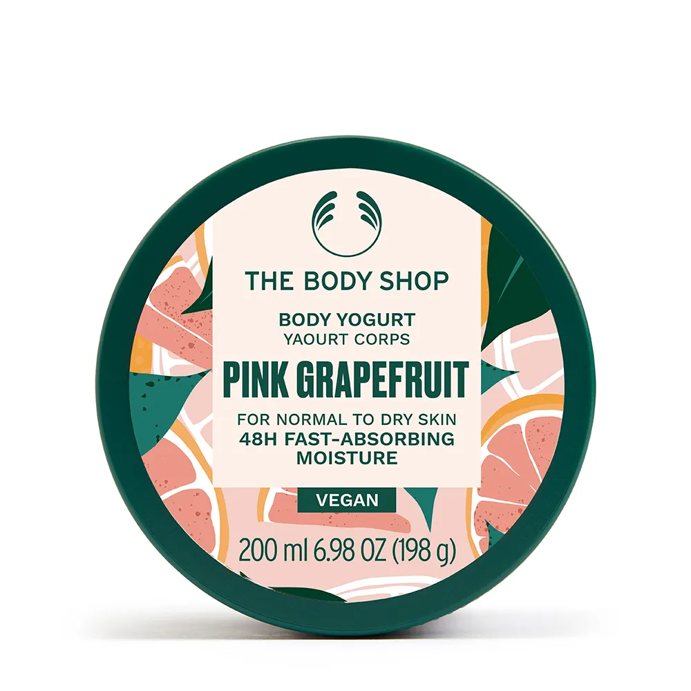 【THE BODY SHOP 美體小舖】粉紅葡萄柚活力美肌優格-200ML(潤膚乳/身體乳)