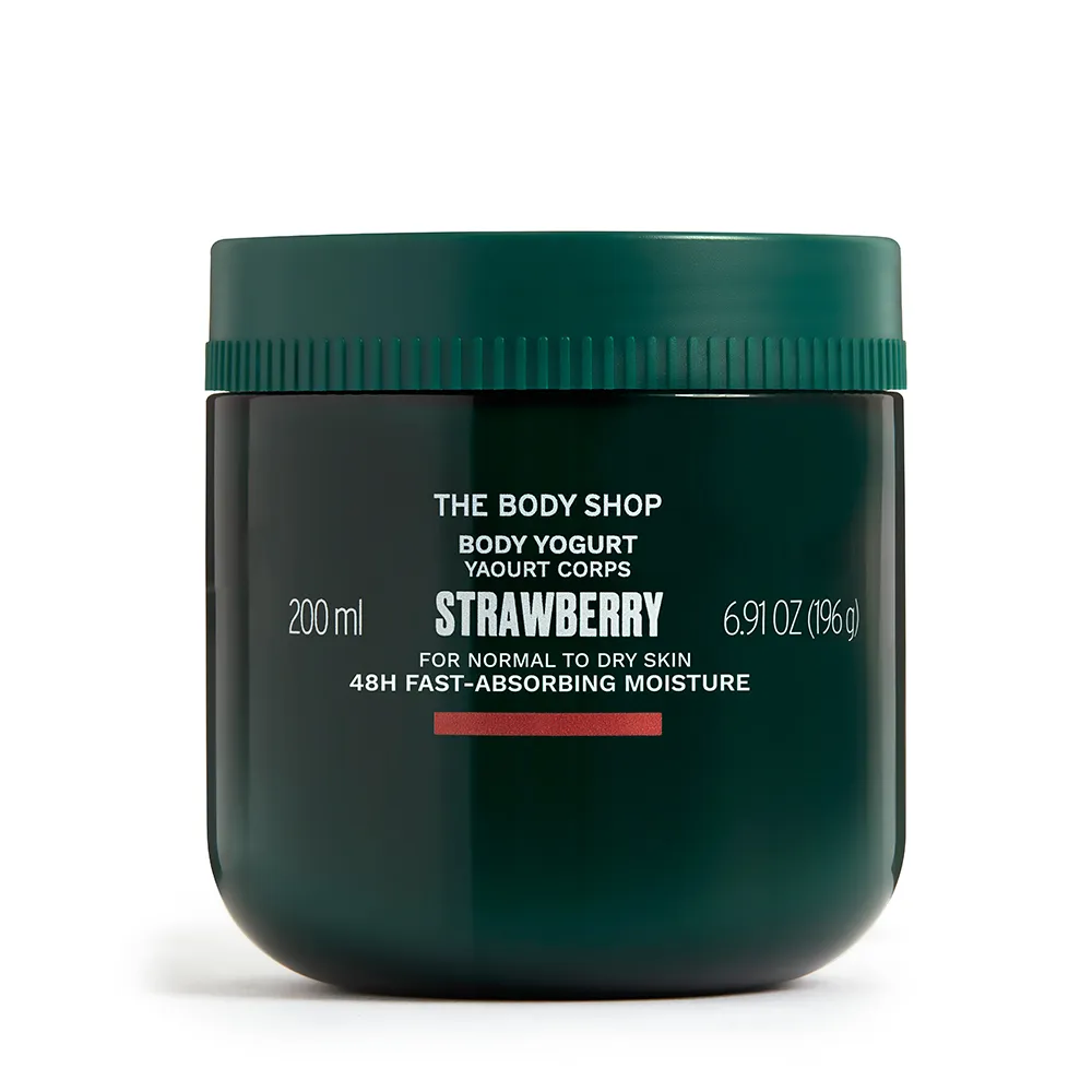 【THE BODY SHOP 美體小舖】草莓嫩白保水美肌優格-200ML(潤膚乳/身體乳)