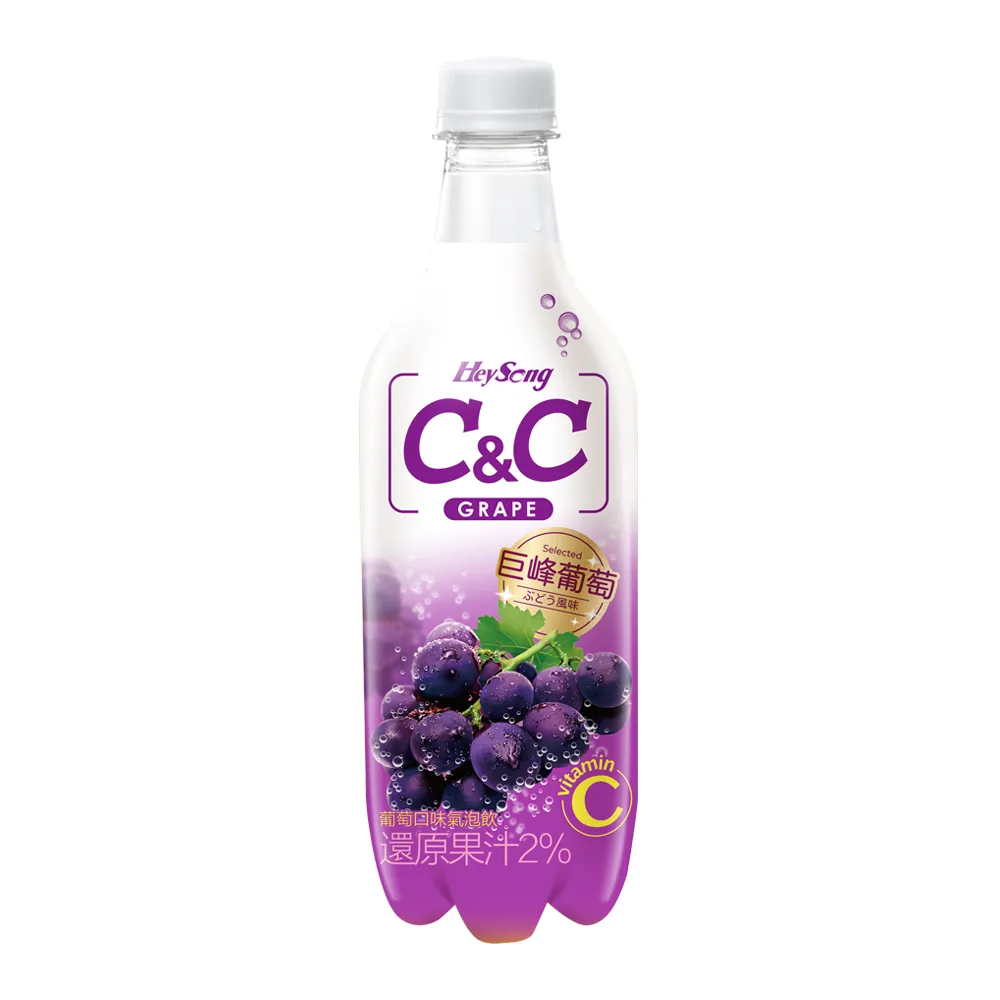 【黑松】黑松汽水C&C氣泡飲PET500mlx24入/箱(葡萄口味 )