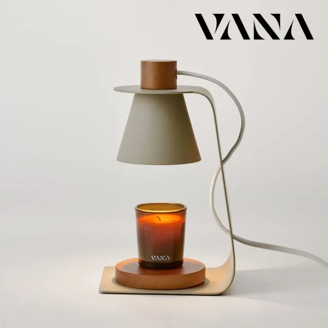【VANA】極簡北歐香氛暖燈｜無火安全融蠟擴香｜可調光定時｜附木底座調高度｜Kos no.7 溫暖灰｜秋季香氛賞