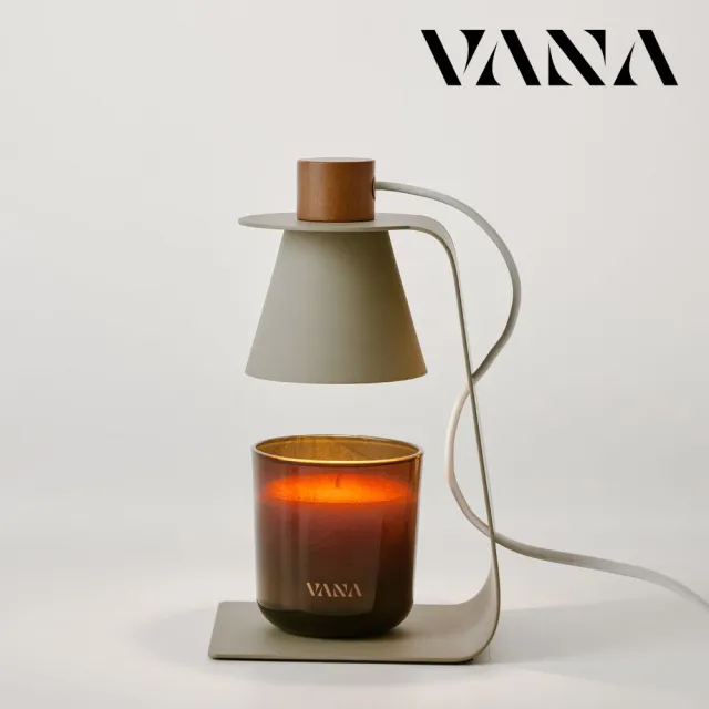 【VANA】極簡北歐香氛暖燈｜無火安全融蠟擴香｜可調光定時｜附木底座調高度｜Kos no.7 溫暖灰｜秋季香氛賞