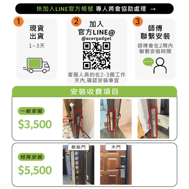 【Acer Gadget】智能鎖 碁智鎖 ODL104(八合一 掌靜脈/人臉/指紋/密碼/悠遊卡/感應卡/鑰匙)