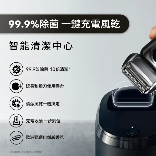 【BRAUN 百靈】8系列PRO 智美音波電動刮鬍刀/電鬍刀 清潔座組 德國製造(8563cc)