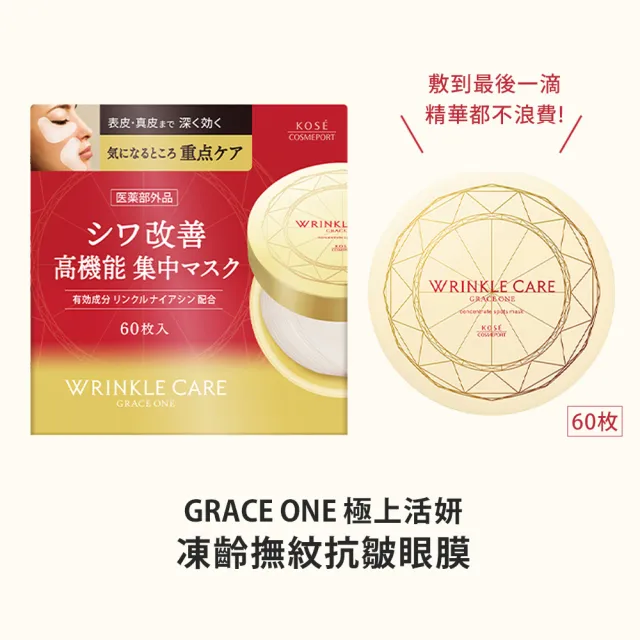 【KOSE 極上活妍】凍齡撫紋抗皺眼膜60枚 120ml -2入(保濕眼膜/保濕精華液/修護面膜)