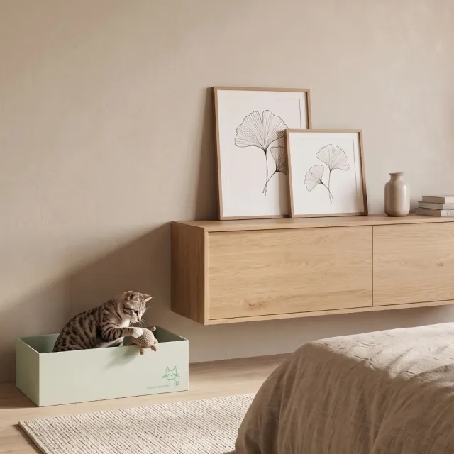 【maison choupette】貓野仙蹤 紙盒貓窩抓板可替換_森林系列_不易掉屑貓抓板
