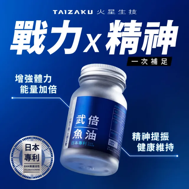 【TAIZAKU 火星生技】(分次配)武倍魚油 60粒/盒 (瑪卡 精胺酸 鋅 BNN蕉護活性 男性保健 戰力提升)